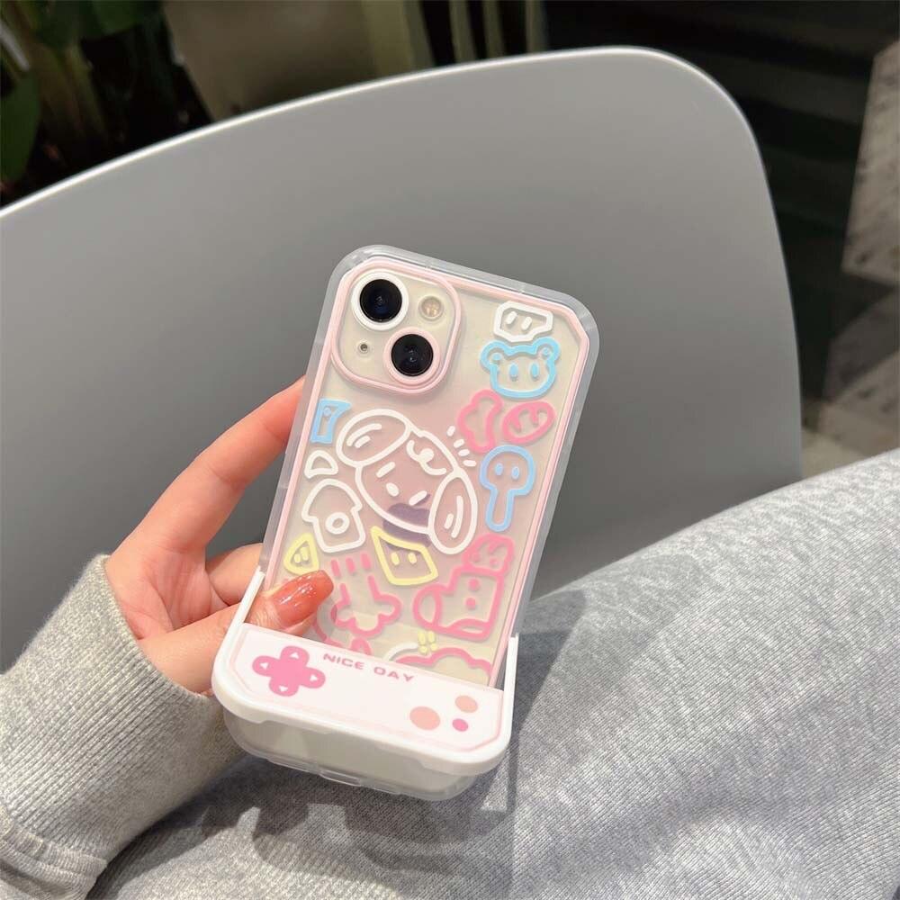 Coque Transparente avec Support Latéral pour iPhone 15 Plus - Coque Wiqeo 10€-15€, Coque, iPhone 15 Plus, Silicone, Support, Transparente Wiqeo, Déstockeur de Coques Pour iPhone