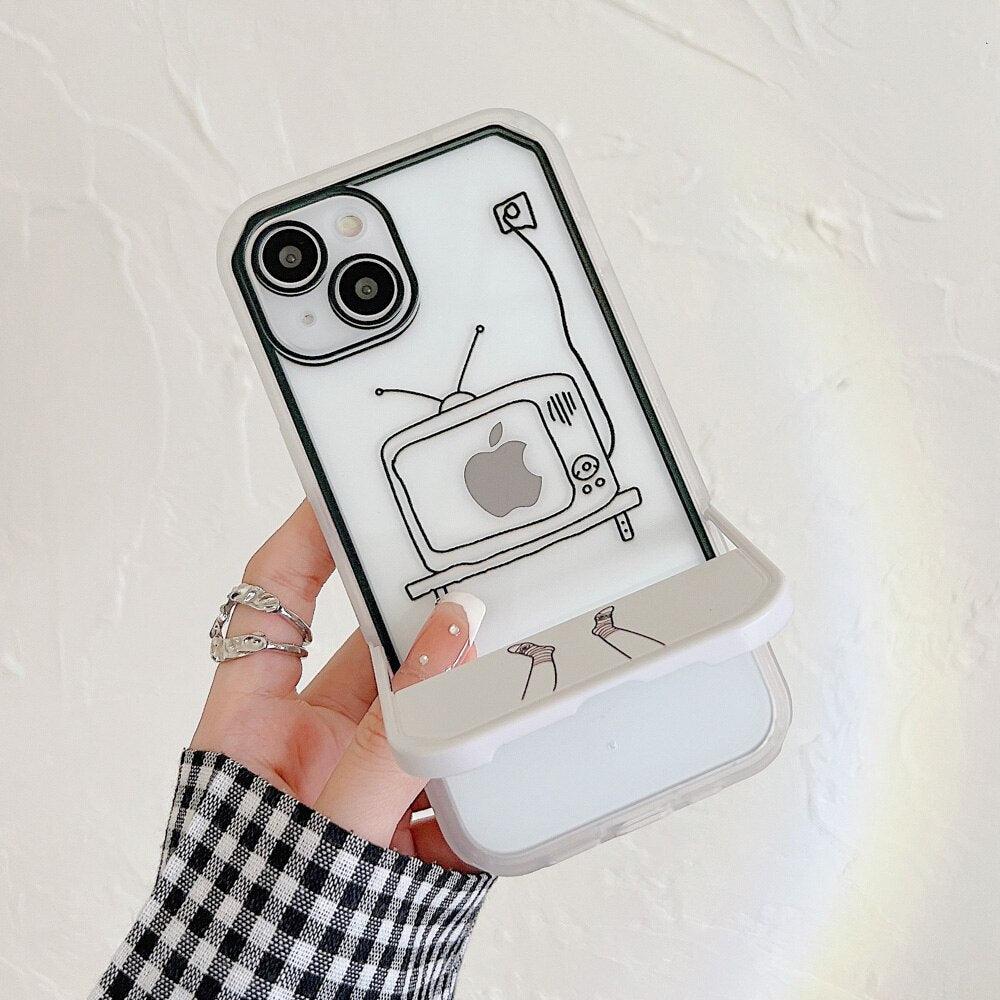 Coque Transparente avec Support Latéral pour iPhone 15 Plus - Coque Wiqeo 10€-15€, Coque, iPhone 15 Plus, Silicone, Support, Transparente Wiqeo, Déstockeur de Coques Pour iPhone