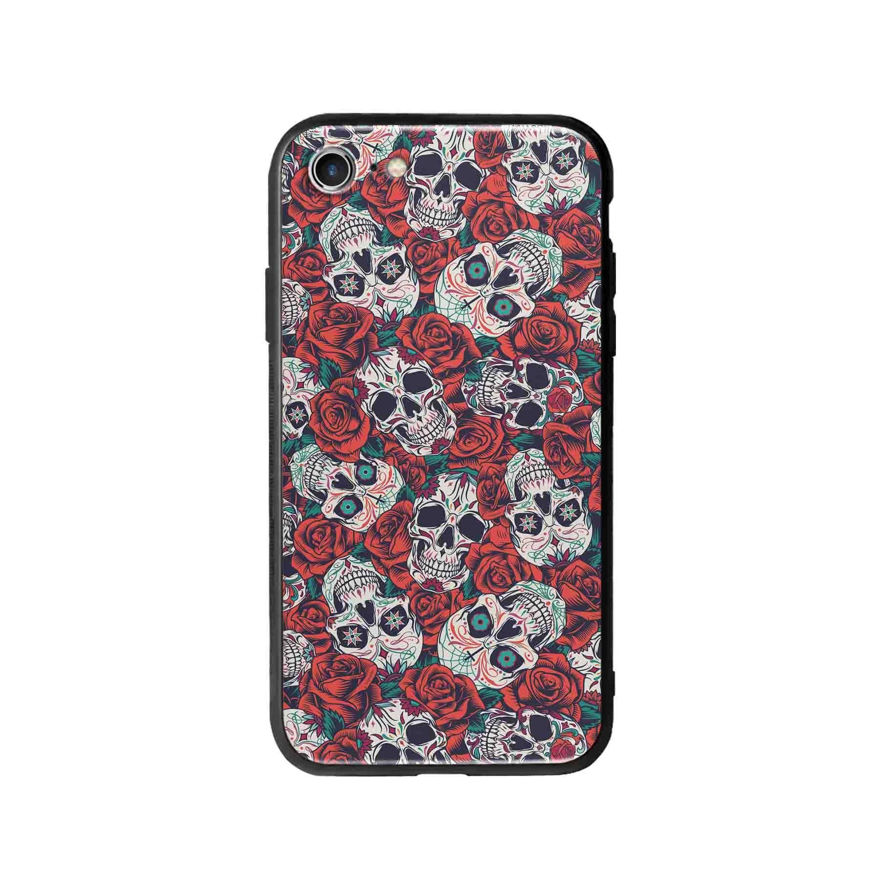 Coque Pour iPhone 7 Têtes de Morts Vintage - Coque Wiqeo 10€-15€, Albert Dupont, Fleur, iPhone 7, Squelette, Vintage Wiqeo, Déstockeur de Coques Pour iPhone