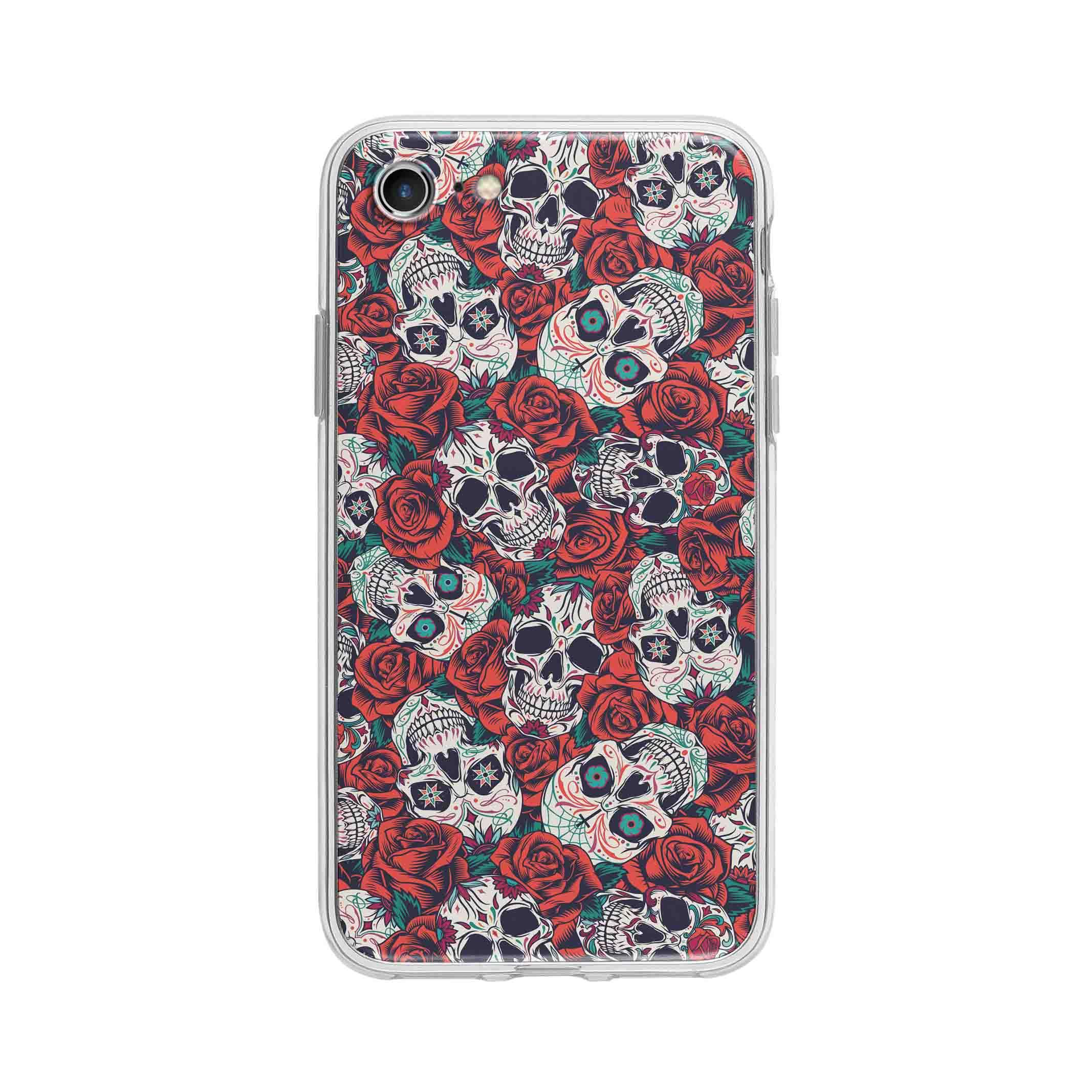 Coque Pour iPhone 7 Têtes de Morts Vintage - Coque Wiqeo 10€-15€, Albert Dupont, Fleur, iPhone 7, Squelette, Vintage Wiqeo, Déstockeur de Coques Pour iPhone