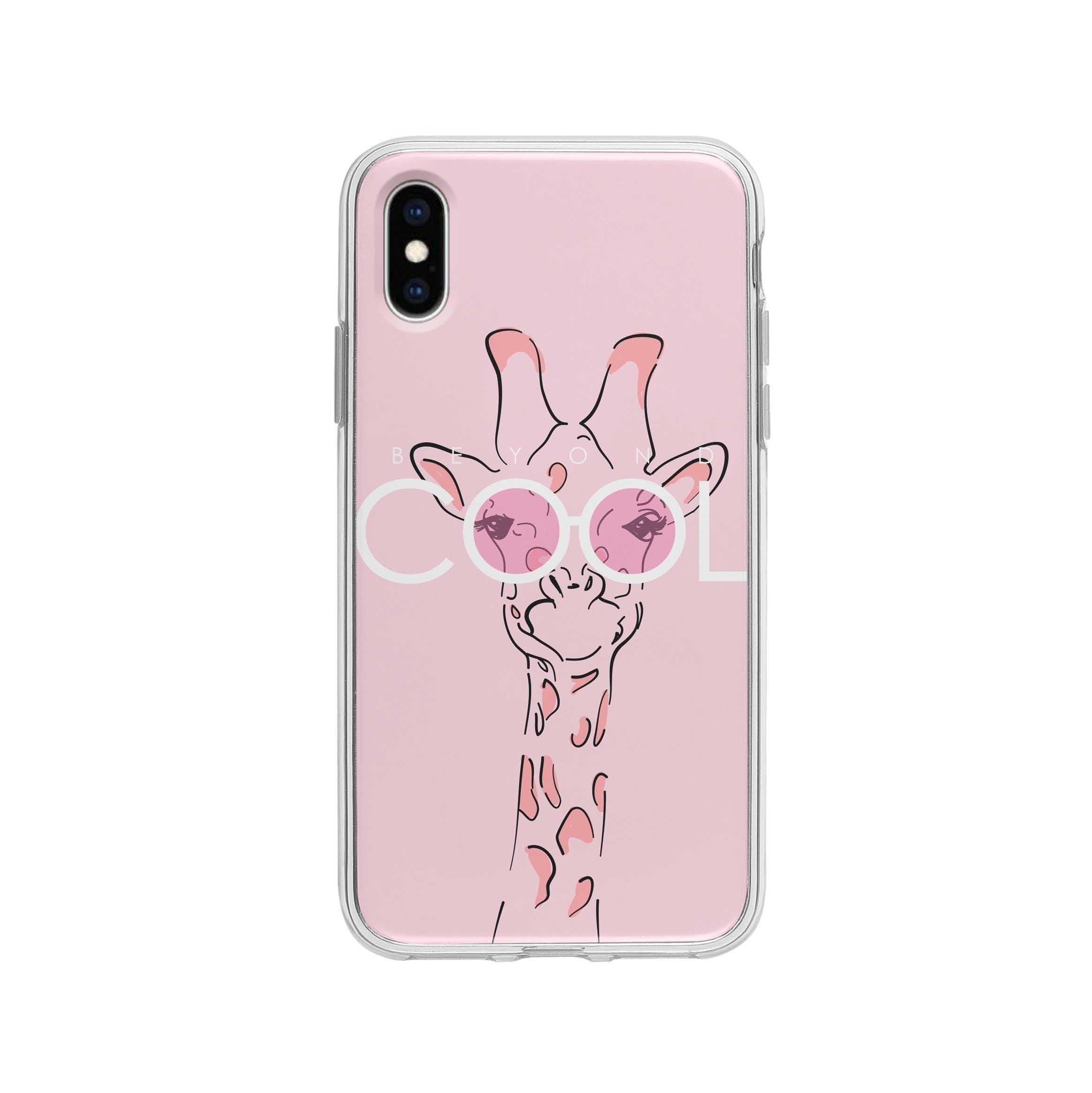 Coque Pour iPhone X Girafe Cool - Coque Wiqeo 10€-15€, Animaux, Estelle Adam, Illustration, iPhone X Wiqeo, Déstockeur de Coques Pour iPhone